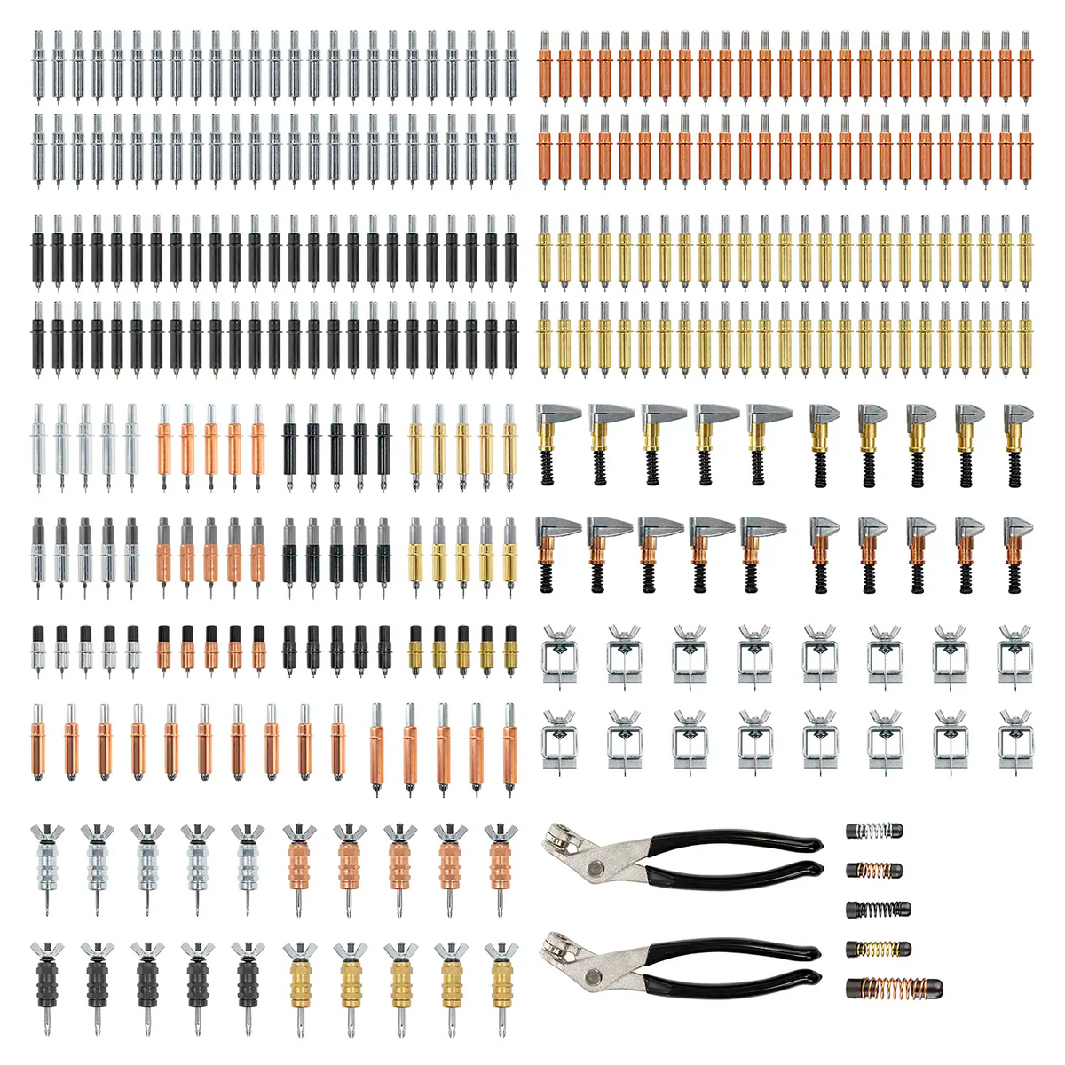 Cleco Masters Kit - 338 Fasteners, 20 Side Grip Clamps, 16 Butt Weld Clamps, 5 Drill Stops & 2 Pliers