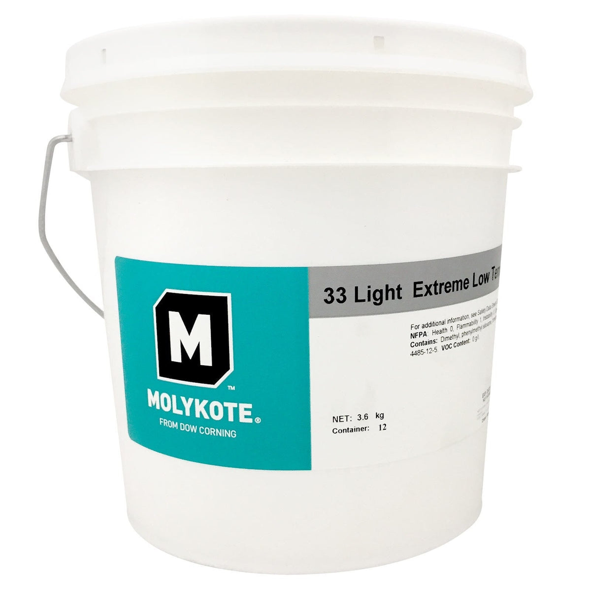 Molykote 33 Light Extreme Low Temperature Grease, NLGI 1, 3.6 kg Pail, DC33LIGHT8LB