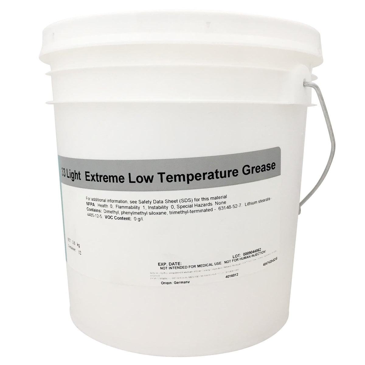 Molykote 33 Light Extreme Low Temperature Grease, NLGI 1, 3.6 kg Pail, DC33LIGHT8LB