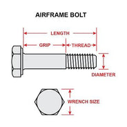 AIRFRAME BOLT | Thread 5/16-24, Length 3-31/32in 2