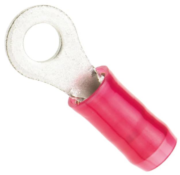 PIDG Ring Terminal 22-16G, #6, Red