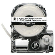 LabelWorks PX Shrink Tube, Black on White, 3/8in (10mm) x 90in, AWG 4-12