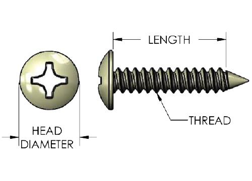Sheet Metal Screw, 1/2" x #8, Stainless, Truss Phillips Head 2