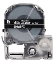 LABELWORKS PX Standard Tape, White on Black, 3/8in (9mm) x 30ft