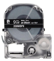 LABELWORKS PX Standard Tape, White on Black, 3/8in (9mm) x 30ft