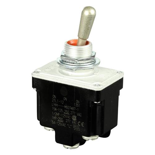 Toggle Switch, DPDT, ON-ON-ON (MS27407-1, 2TL1-12) 2