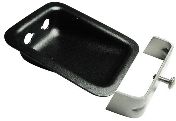 JACK HOUSING | Black aluminium, 2 hole, Recessed mount