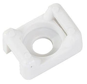 Cable Tie Mount, White, 0.19in Hole, 0.2in Max Tie Width