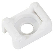 Cable Tie Mount, White, 0.19in Hole, 0.2in Max Tie Width
