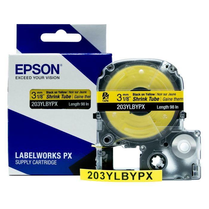 Labelworks PX Shrink Tube, Blk on Yel, 1/8x98in, AWG16-22 5