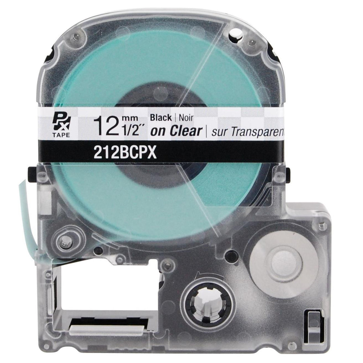 LABELWORKS PX Standard Tape, Black on Clear, 1/2in (12mm) x 30ft