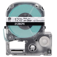 LABELWORKS PX Standard Tape, Black on Clear, 1/2in (12mm) x 30ft