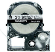 Labelworks PX Shrink Tube, Blk on Wht, 1/8x98in, AWG16-22