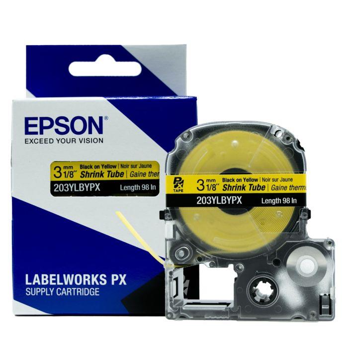 Labelworks PX Shrink Tube, Blk on Yel, 1/8x98in, AWG16-22 4