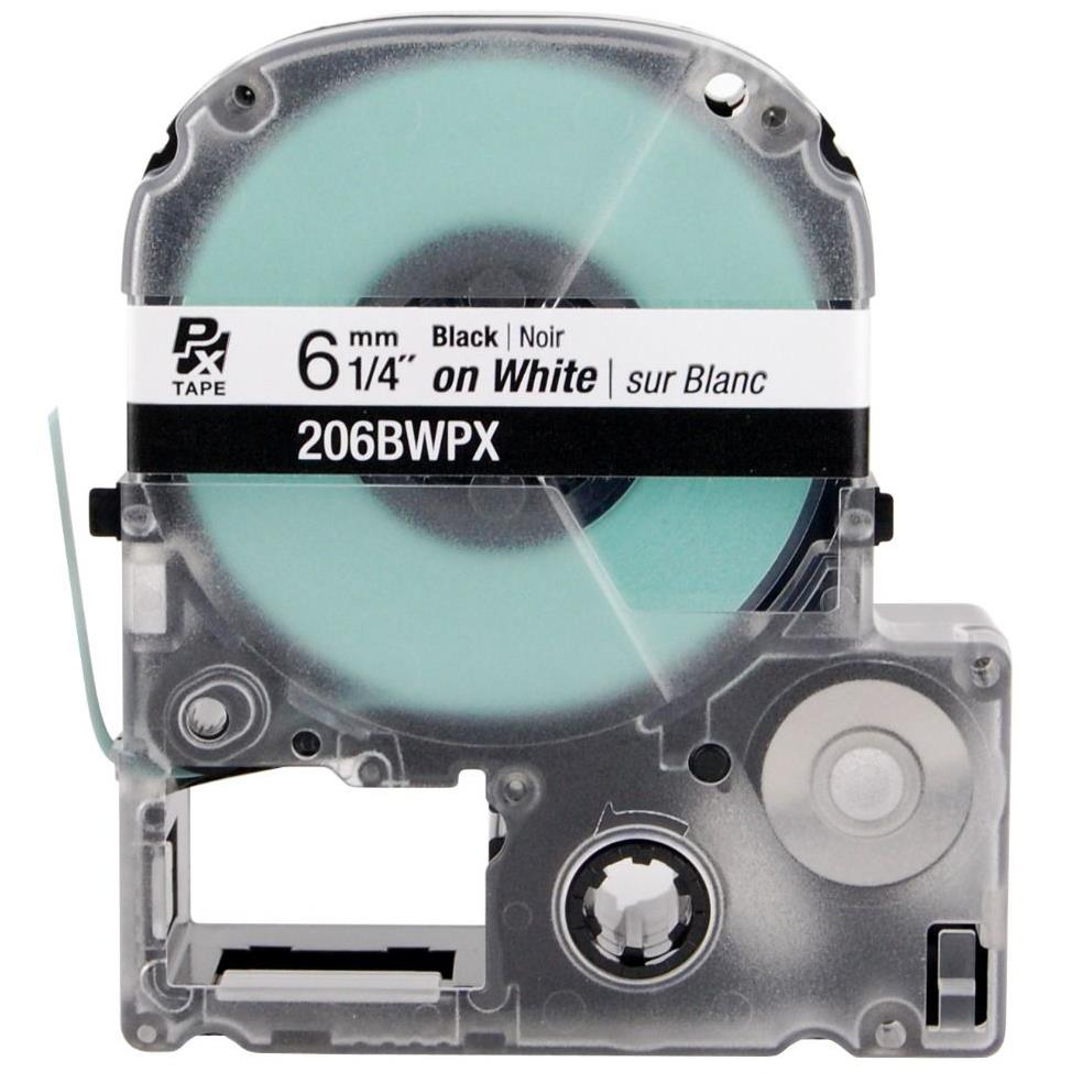 LABELWORKS PX Standard Tape, Black on White, 1/4in (6mm) x 30ft