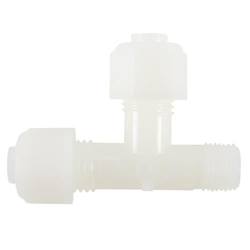 Nylo-Seal Male Run Tee, 1/4in Tubing, 1/8in Pipe Thread