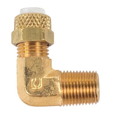 Poly-Type Brass Male Elbow | Fits 1/4in Tubing, 1/8in Pipe Thread