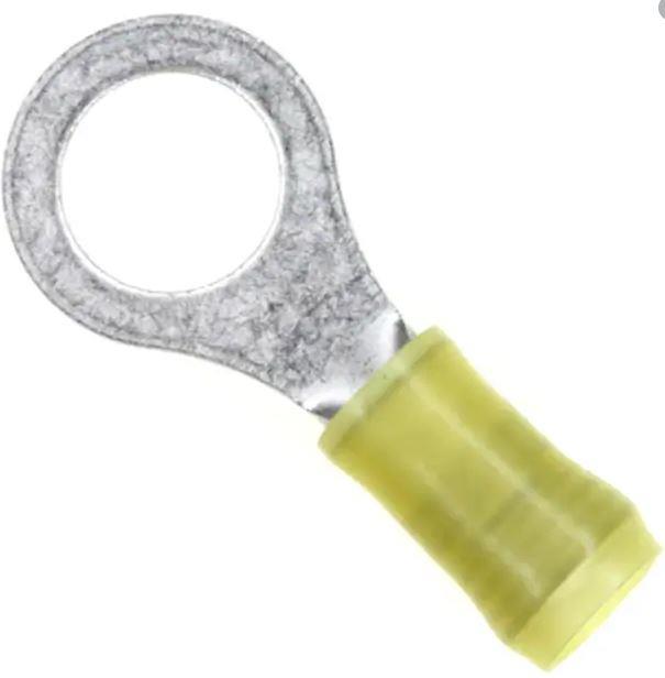 PIDG Ring Terminal 12-10G, 3/8, Yellow