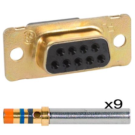 D-SUB Connector, Female, 9-Pin, Crimp (TRF25) 2