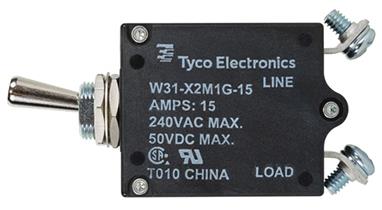 Circuit Breaker, 15amp, W31X2M1G Series (TRF25) 2