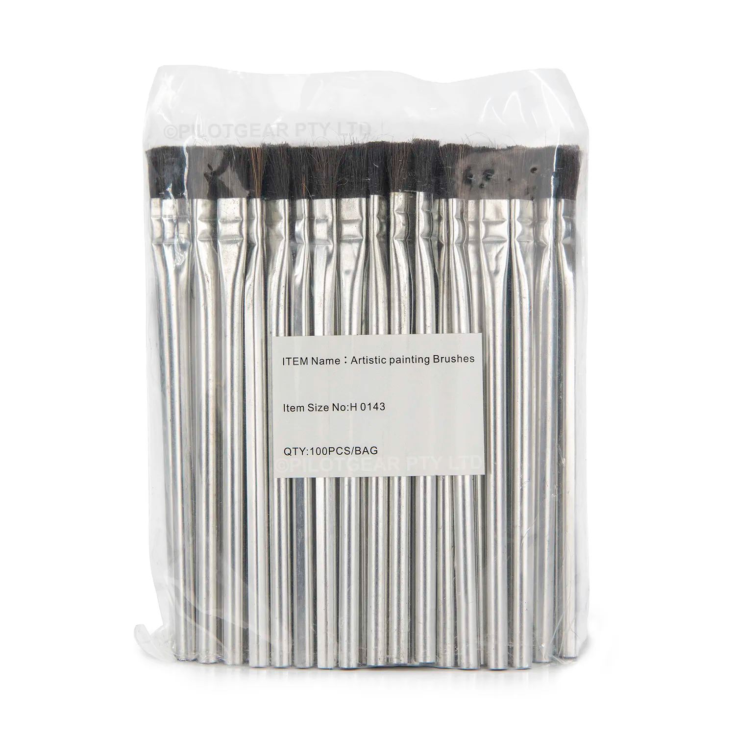 H0143 Acid Brush 100 Pack – Horsehair Bristle, 1/2" Trim Size, 3/8" Bristle Size