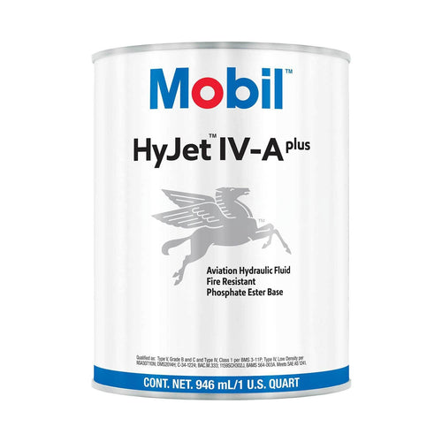 Mobil HyJet IV-A plus Fire Resistant Aviation Hydraulic Fluid, 1 US Quart (946 mL)