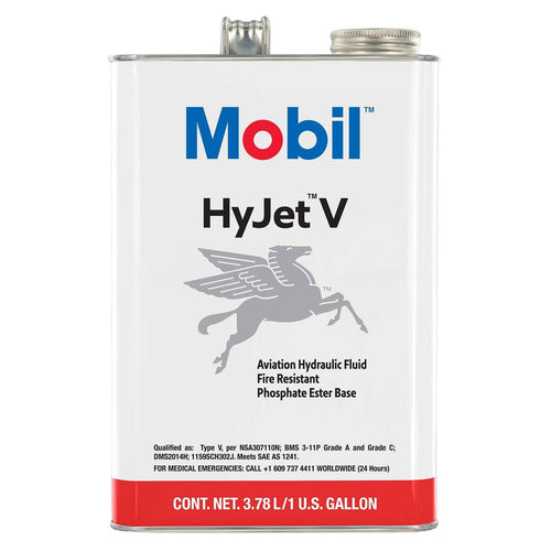 Mobil HyJet V Fire Resistant Aviation Hydraulic Fluid, 1 US Gallon (3.78 L)