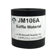 J&M Aircraft Supply Neoprene Coated Fibreglass Engine Baffle Material, Black, 3 in x 9 ft Roll, JM106A
