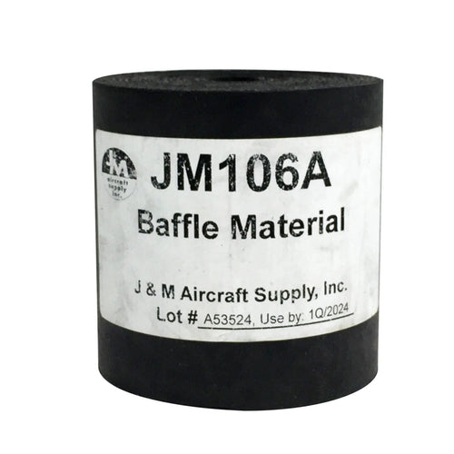 J&M Aircraft Supply Neoprene Coated Fibreglass Engine Baffle Material, Black, 3 in x 9 ft Roll, JM106A