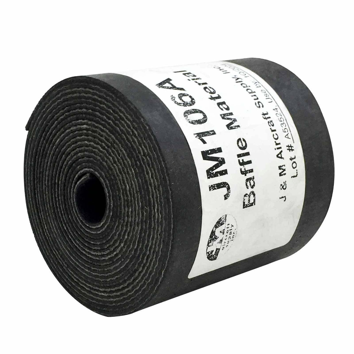 J&M Aircraft Supply Neoprene Coated Fibreglass Engine Baffle Material, Black, 3 in x 9 ft Roll, JM106A