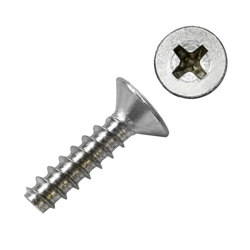 Sekrup Pelat Logam, Panjang: 1/2", Ulir: #8, Phillips, Rata 100deg, Tipe B