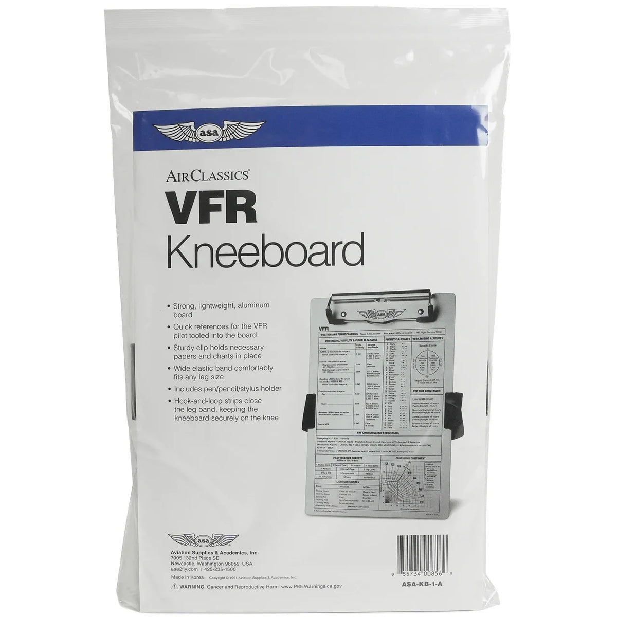 Clipboard VFR ASA dengan Strap & Tempat Pensil