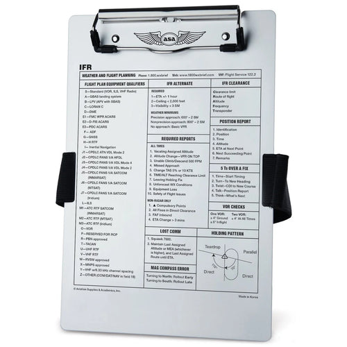 Clipboard IFR ASA dengan Strap & Tempat Pensil