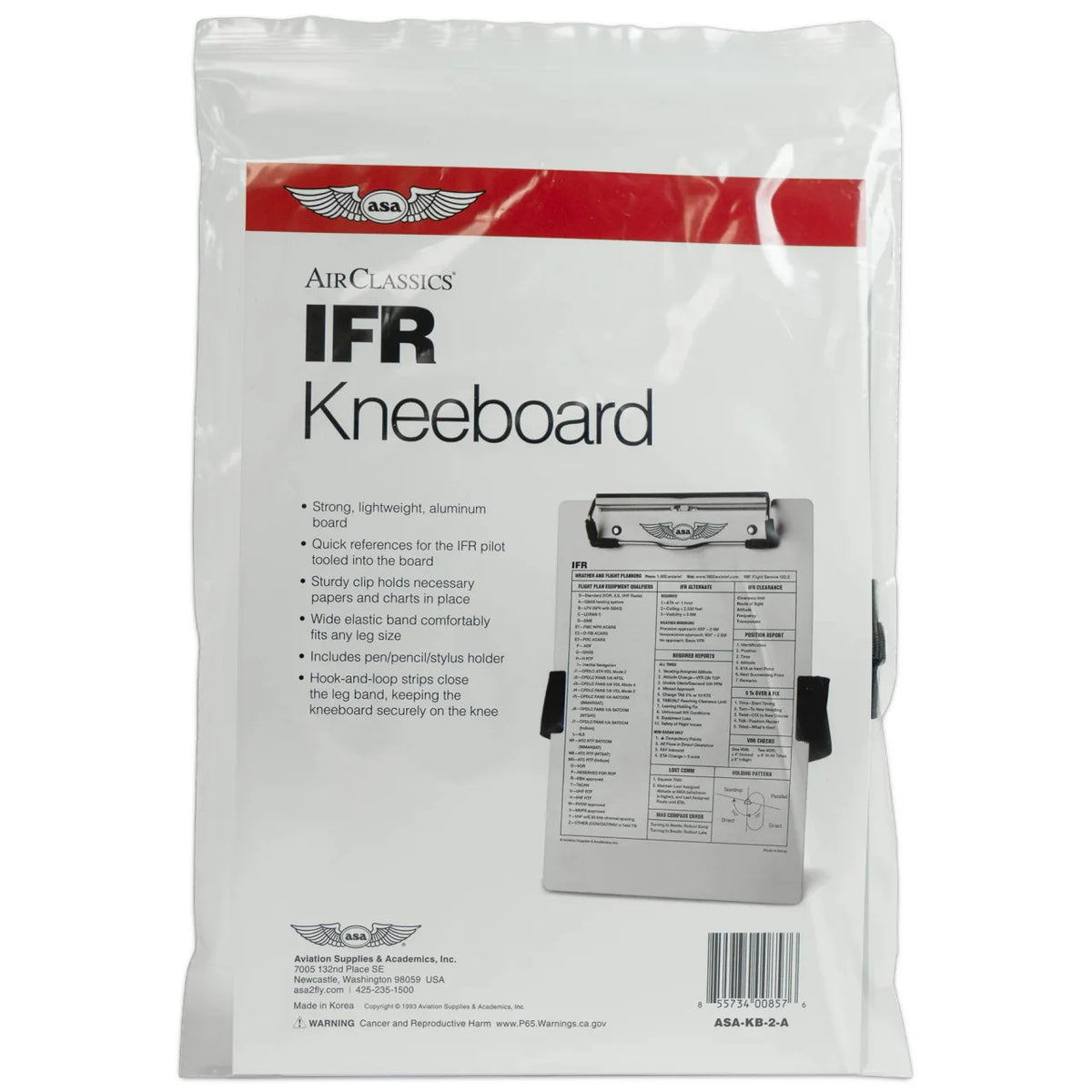 Clipboard IFR ASA dengan Strap & Tempat Pensil