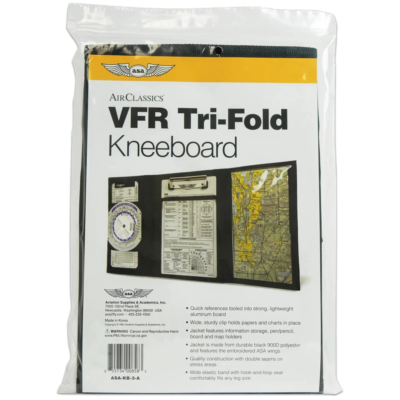 ASA VFR Tri-Fold Kneeboard