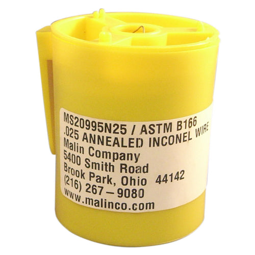 Malin Inconel Safety Wire / Lockwire, 0.025 Inch, 1 lb, MS20995N25 (MS20995N25INC0)