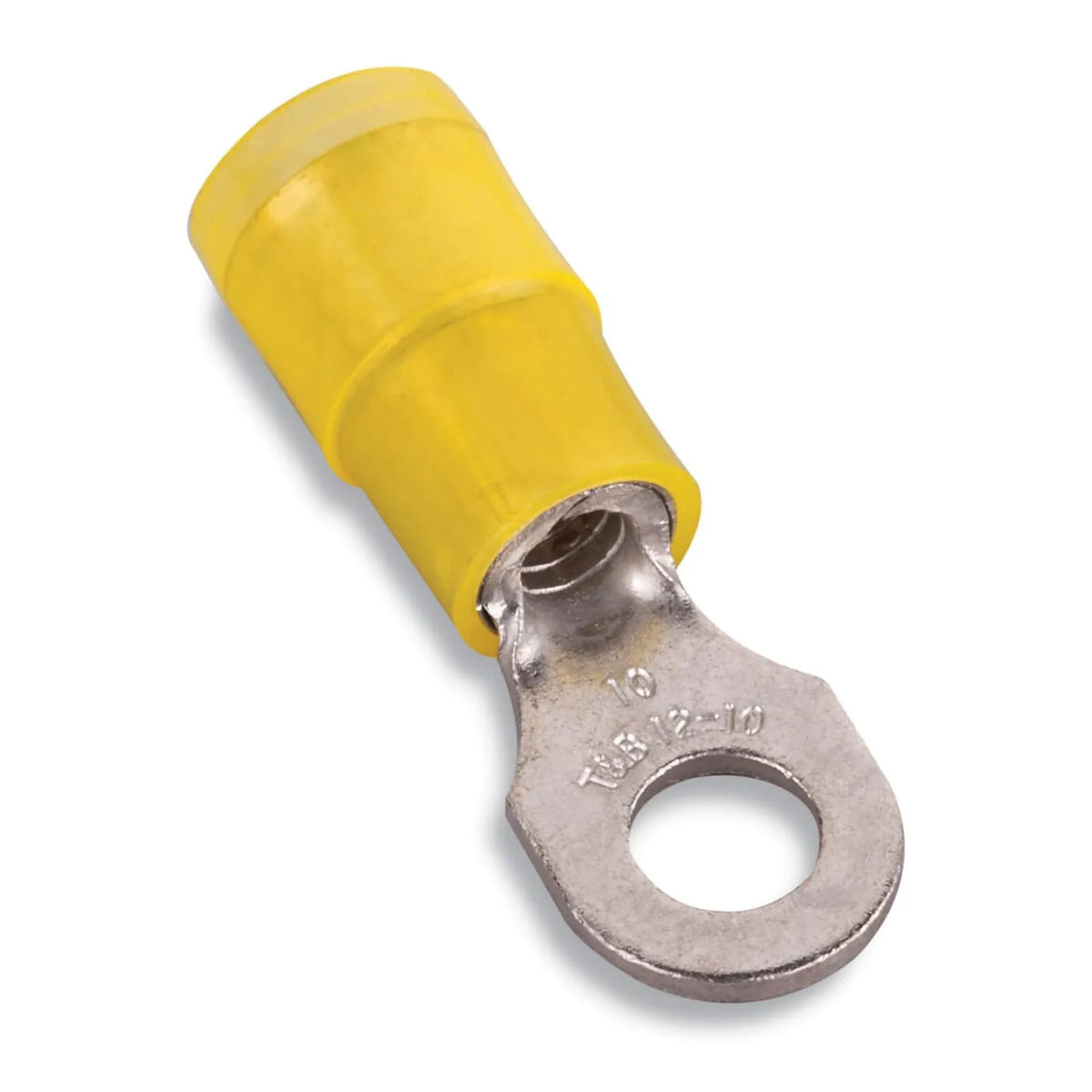 ABB Sta-Kon Nylon-Insulated Ring Terminal, 12-10 AWG, #10 Stud, Yellow, Pack of 50, RC10-10