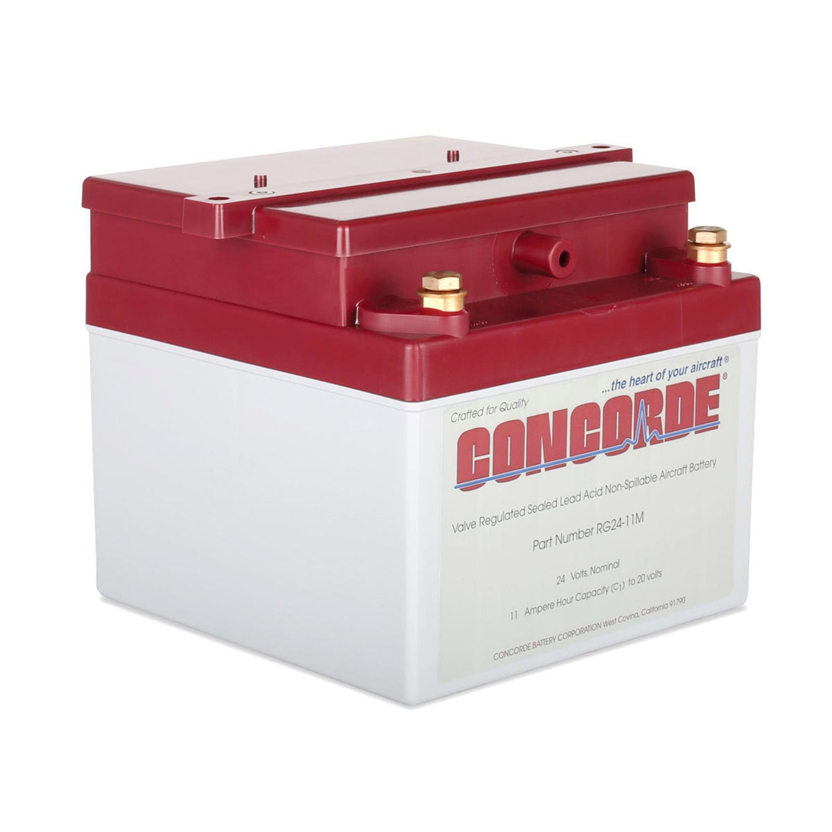 Concorde RG24-11M 24 Volt 11AH Sealed Lead Acid Aircraft Battery
