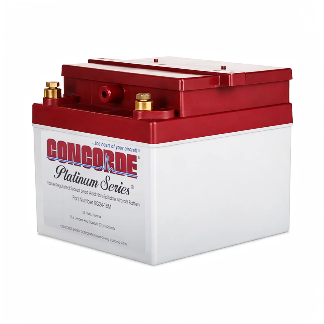 Concorde RG24-15M 24 Volt 13.6AH Sealed Lead Acid Aircraft Battery