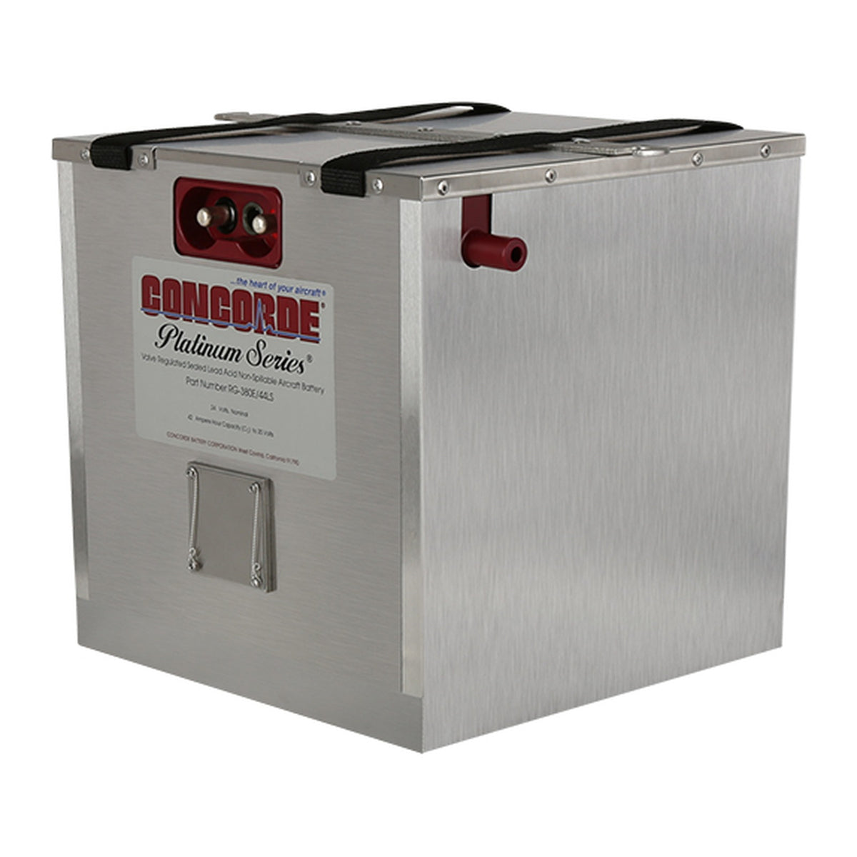 Concorde RG-380E/44LS 24 Volt 42AH Sealed Lead Acid Aircraft Battery, Stainless Steel Container, RG380E44LS