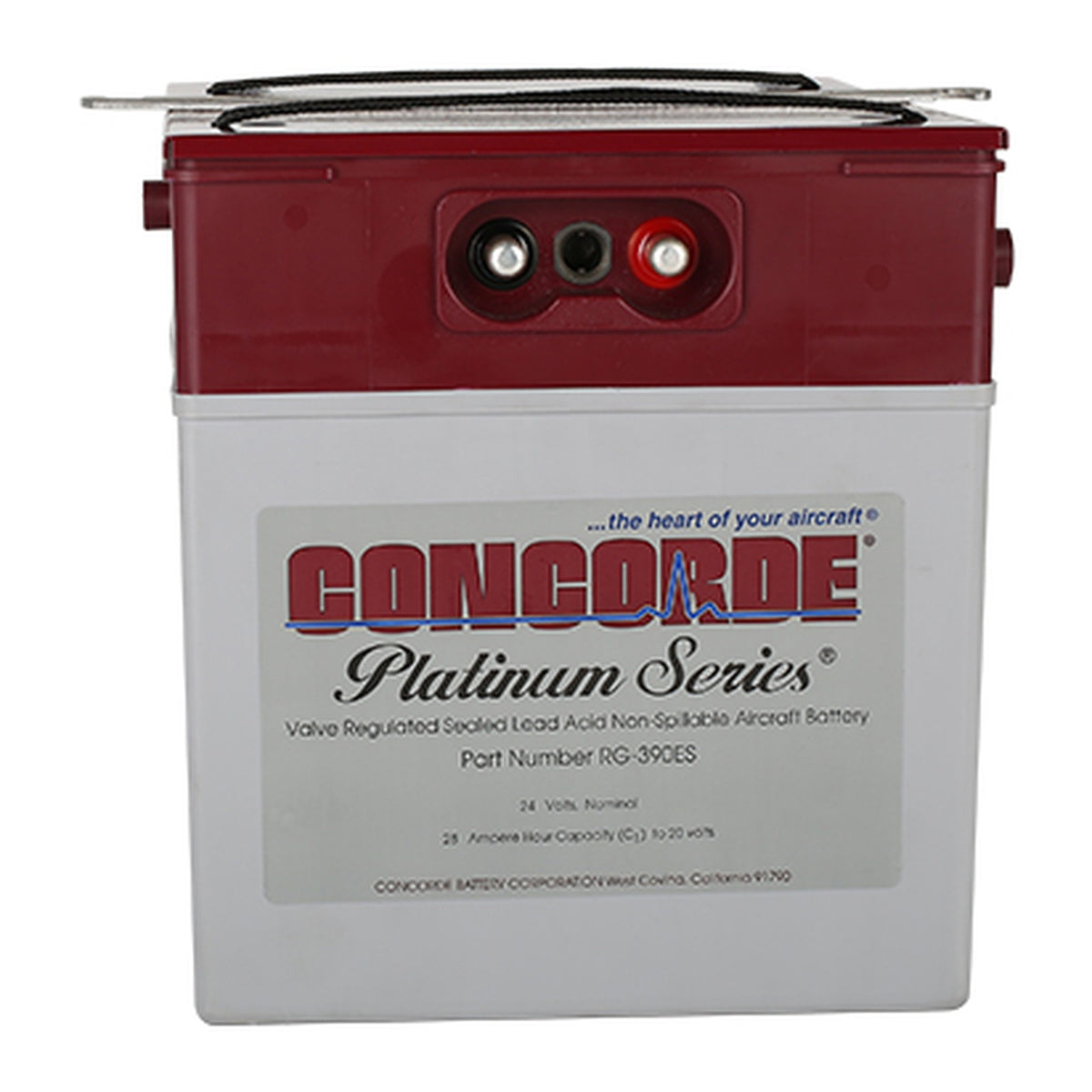 Concorde RG-390ES 24 Volt 28AH Sealed Lead Acid Aircraft Battery, RG390ES