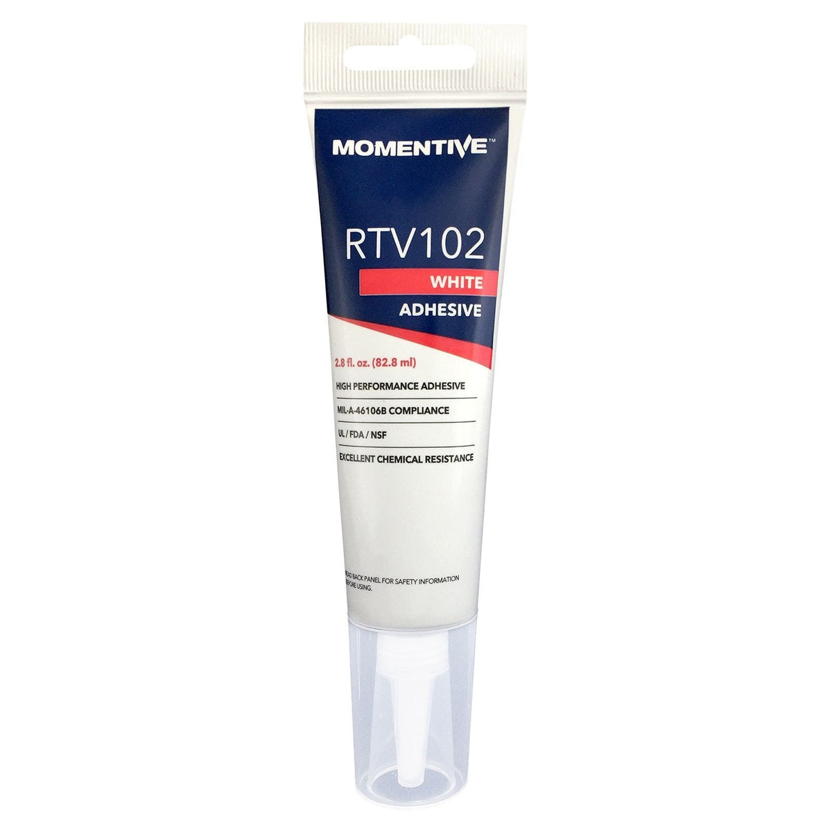 Momentive SNAPSIL RTV102 White Silicone Adhesive Sealant, 2.8 oz Tube, RTV102-2-80Z