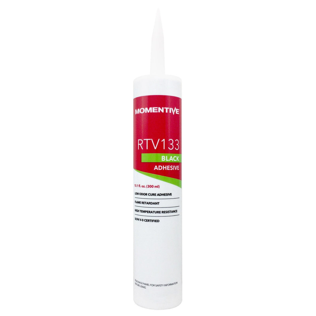Momentive RTV133 Black Flame Resistant Silicone Adhesive, 10.1 oz Cartridge, RTV133-10-10Z