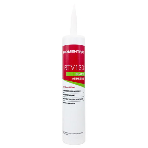 Momentive RTV133 Black Flame Resistant Silicone Adhesive, 10.1 oz Cartridge, RTV133-10-10Z