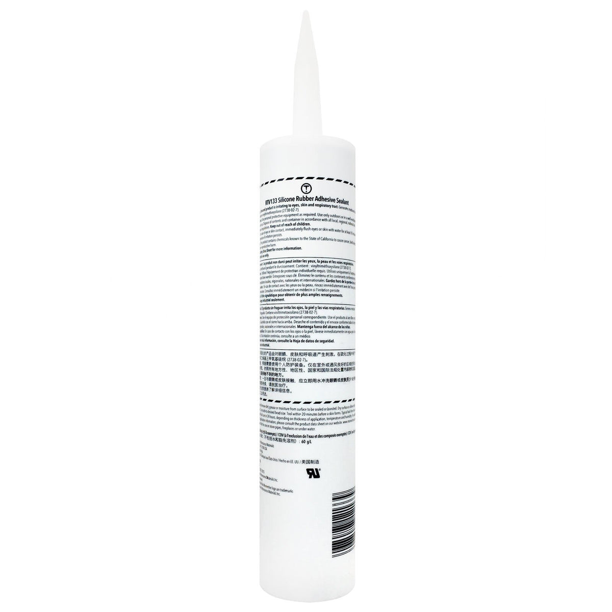 Momentive RTV133 Black Flame Resistant Silicone Adhesive, 10.1 oz Cartridge, RTV133-10-10Z
