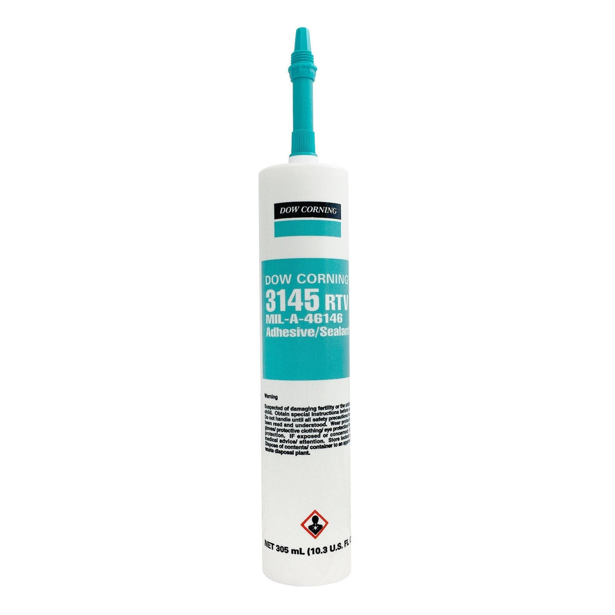 Dow DOWSIL 3145 RTV MIL-A-46146 Adhesive/Sealant, Clear, 10.3 oz (305 mL), RTV3145-10-30ZC