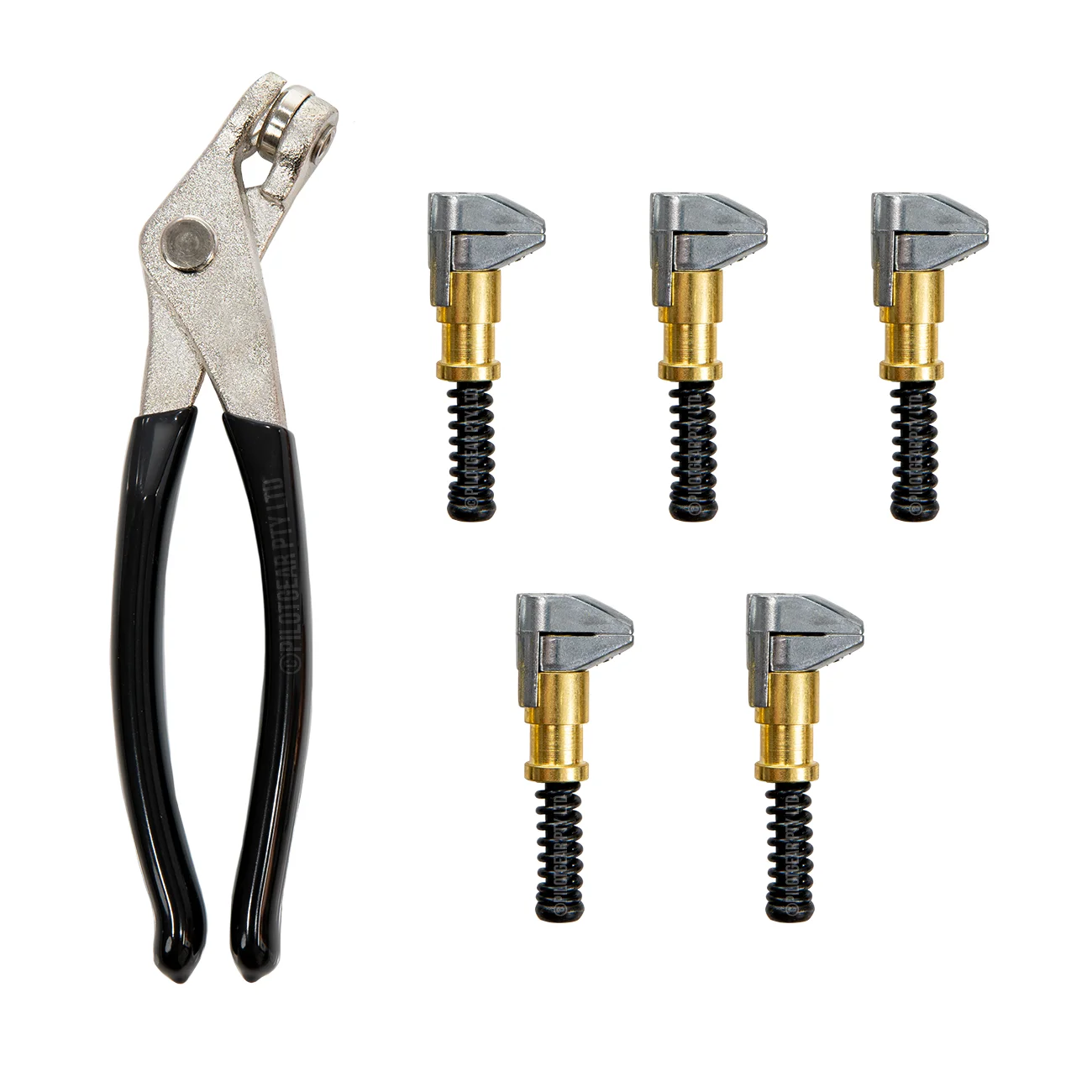 Cleco 1/2" Brass Side Grip Clamps Kit, 5-Pack with Cleco Pliers