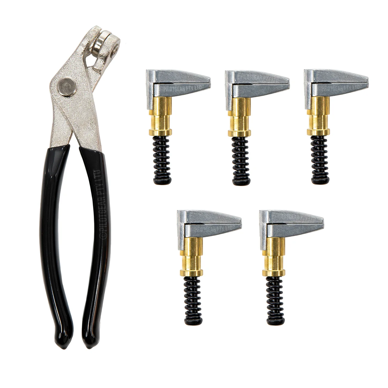 Cleco 1" Brass Side Grip Clamps Kit, 5-Pack with Cleco Pliers