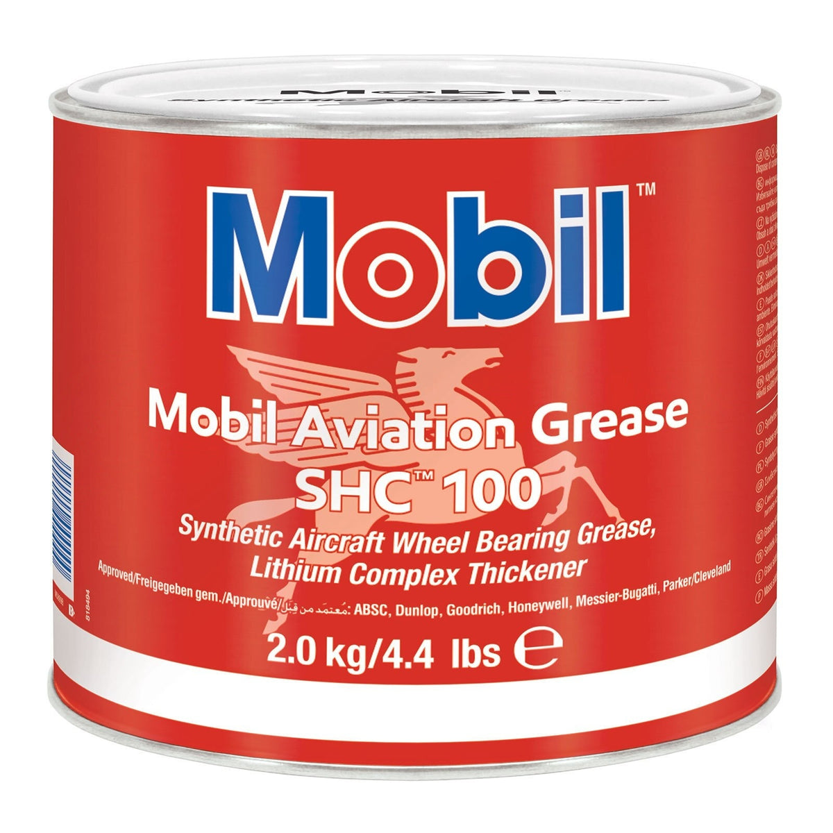 Mobil Aviation Grease SHC 100 Synthetic Aircraft Wheel Bearing Grease, 2 kg (4.4 lb) Tin
