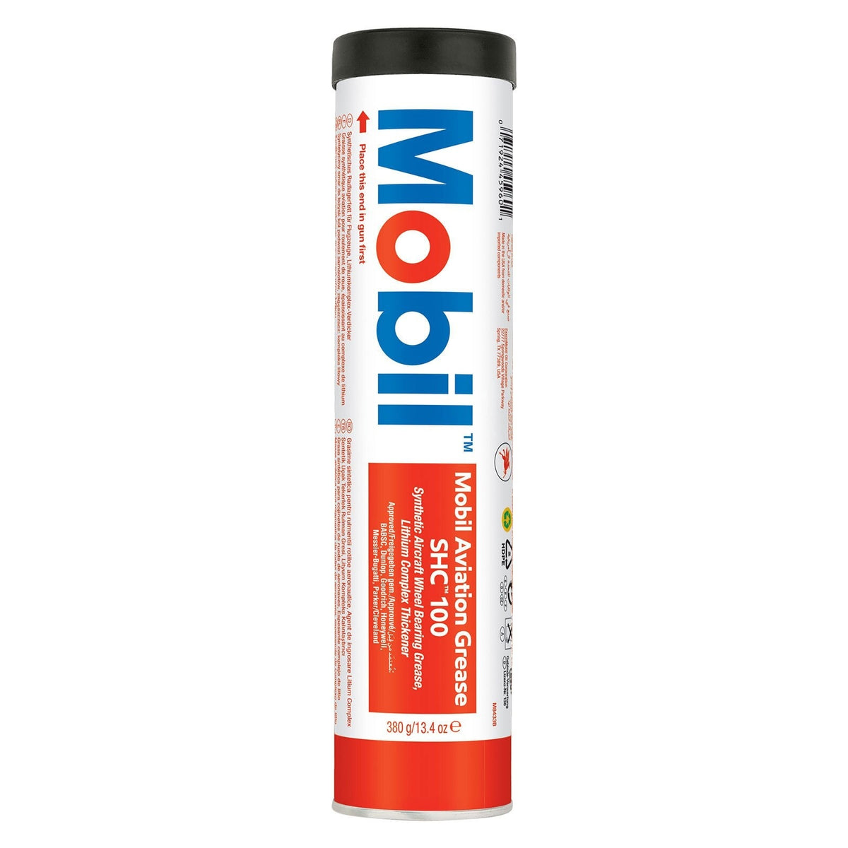 Mobil Aviation Grease SHC 100 Synthetic Aircraft Wheel Bearing Grease, 13.4 oz (380 g) Cartridge